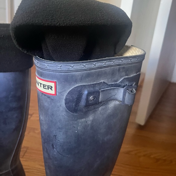 Washed Dark Blue Original Tall Hunter Boots (Socks Included) - Picture 4 of 6